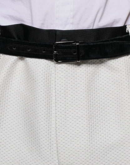 Pantalones de vestir formales de poliéster blanco
