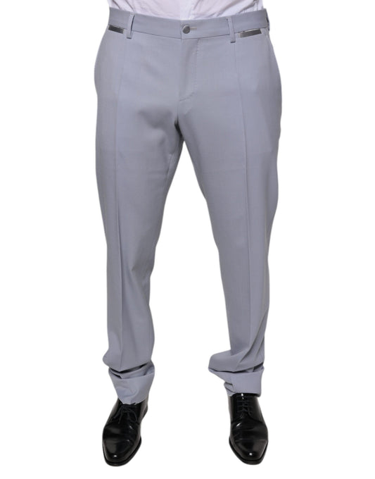 Pantalones de vestir formales de lana gris claro