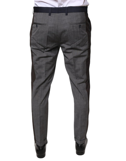 Pantalones de vestir formales de algodón y lana negros