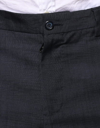 Pantalones de vestir formales de algodón y lana negros