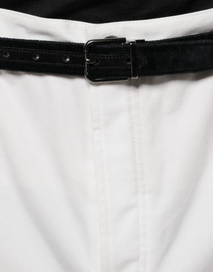 Pantalones de vestir cónicos de algodón blanco para hombre