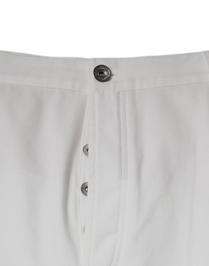 Pantalones de vestir cónicos de algodón blanco para hombre