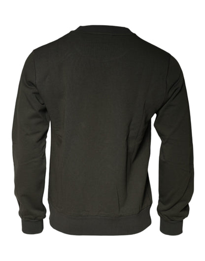 Suéter sudadera de algodón con corona verde militar