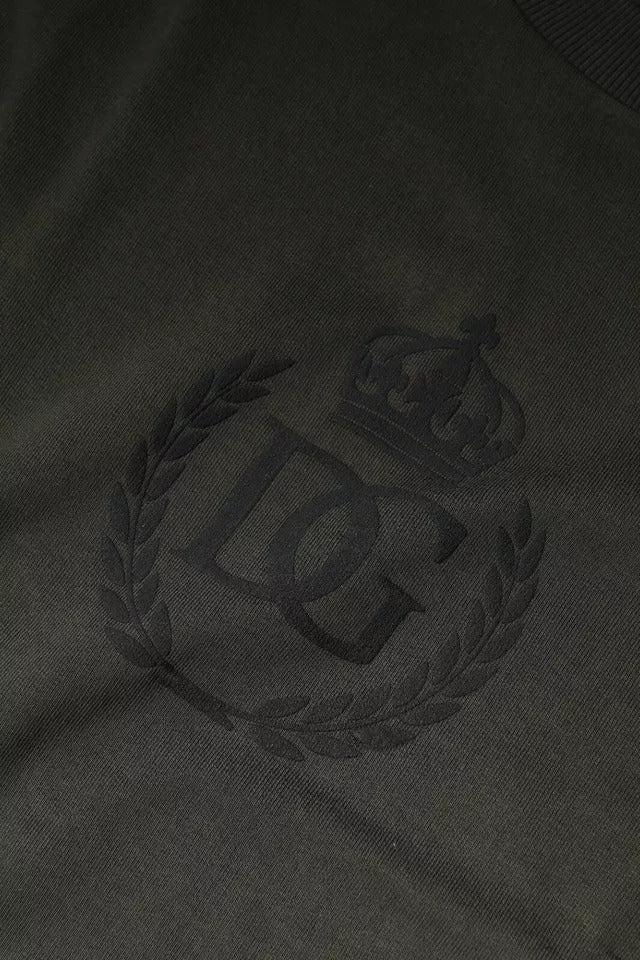 Suéter sudadera de algodón con corona verde militar