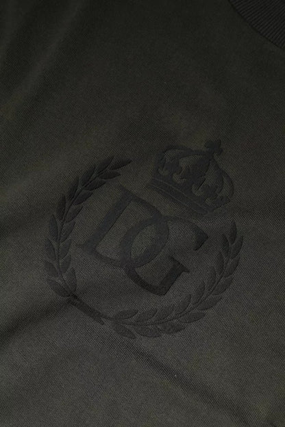Suéter sudadera de algodón con corona verde militar