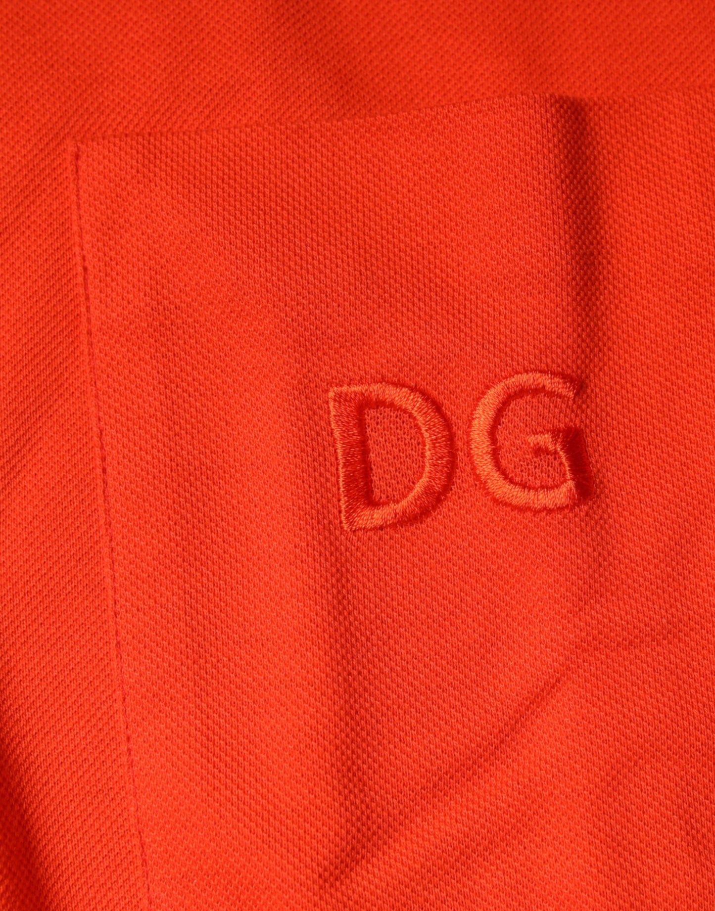 Camisa polo casual de algodón naranja con botones
