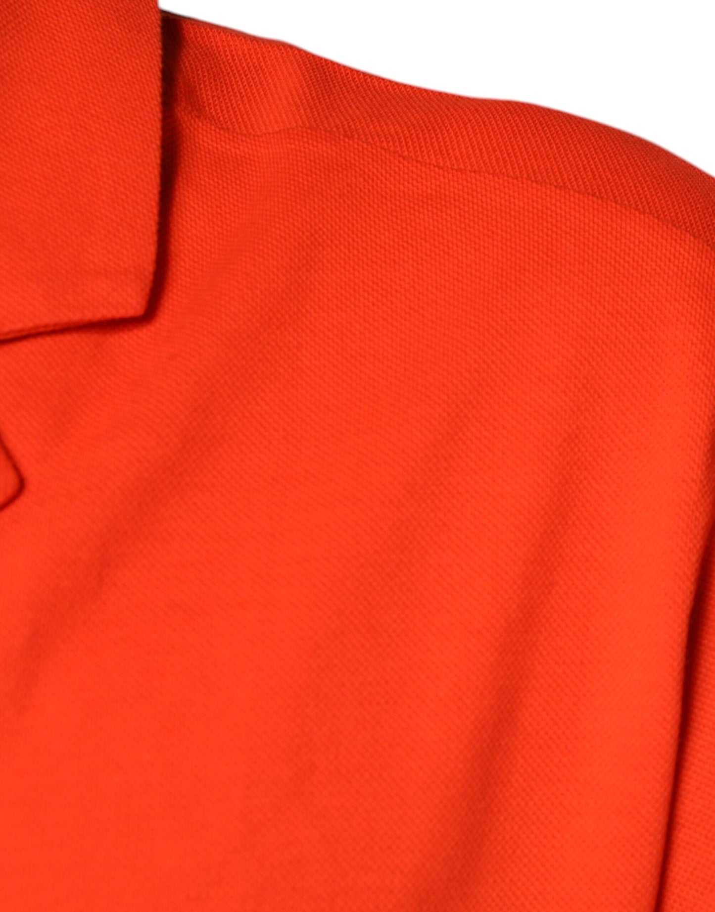 Polo informal de algodón naranja con botones