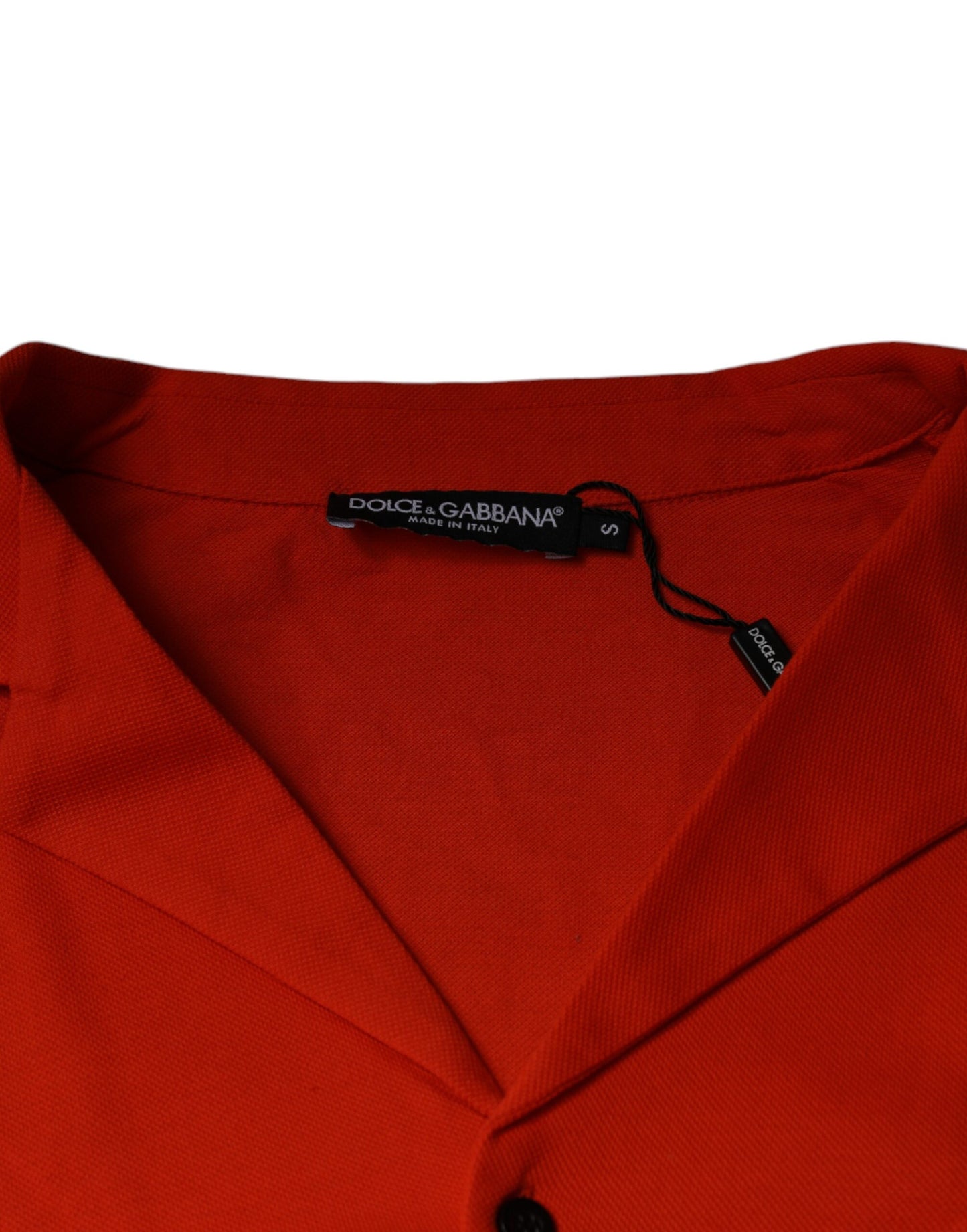 Polo informal de algodón naranja con botones