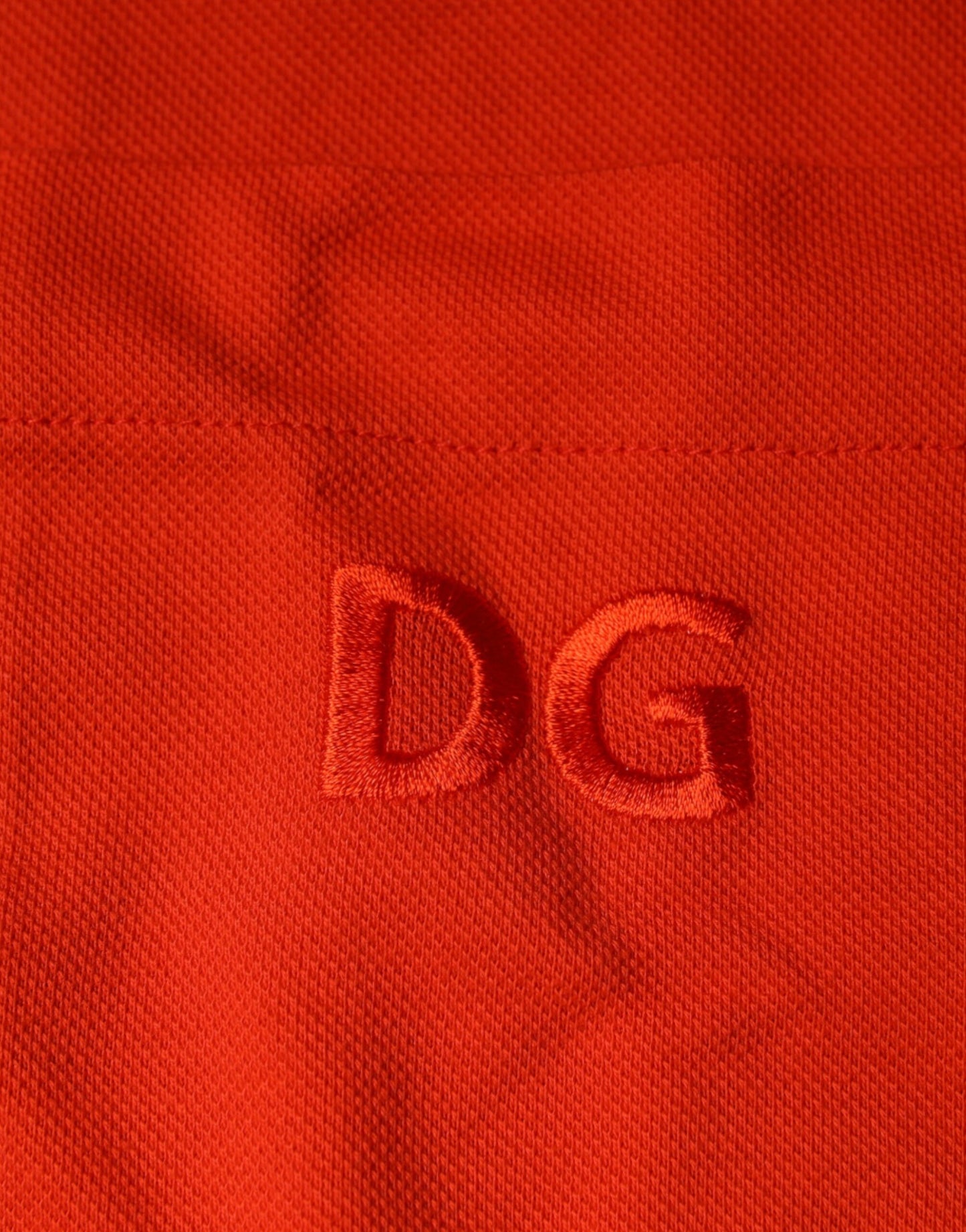 Polo informal de algodón naranja con botones