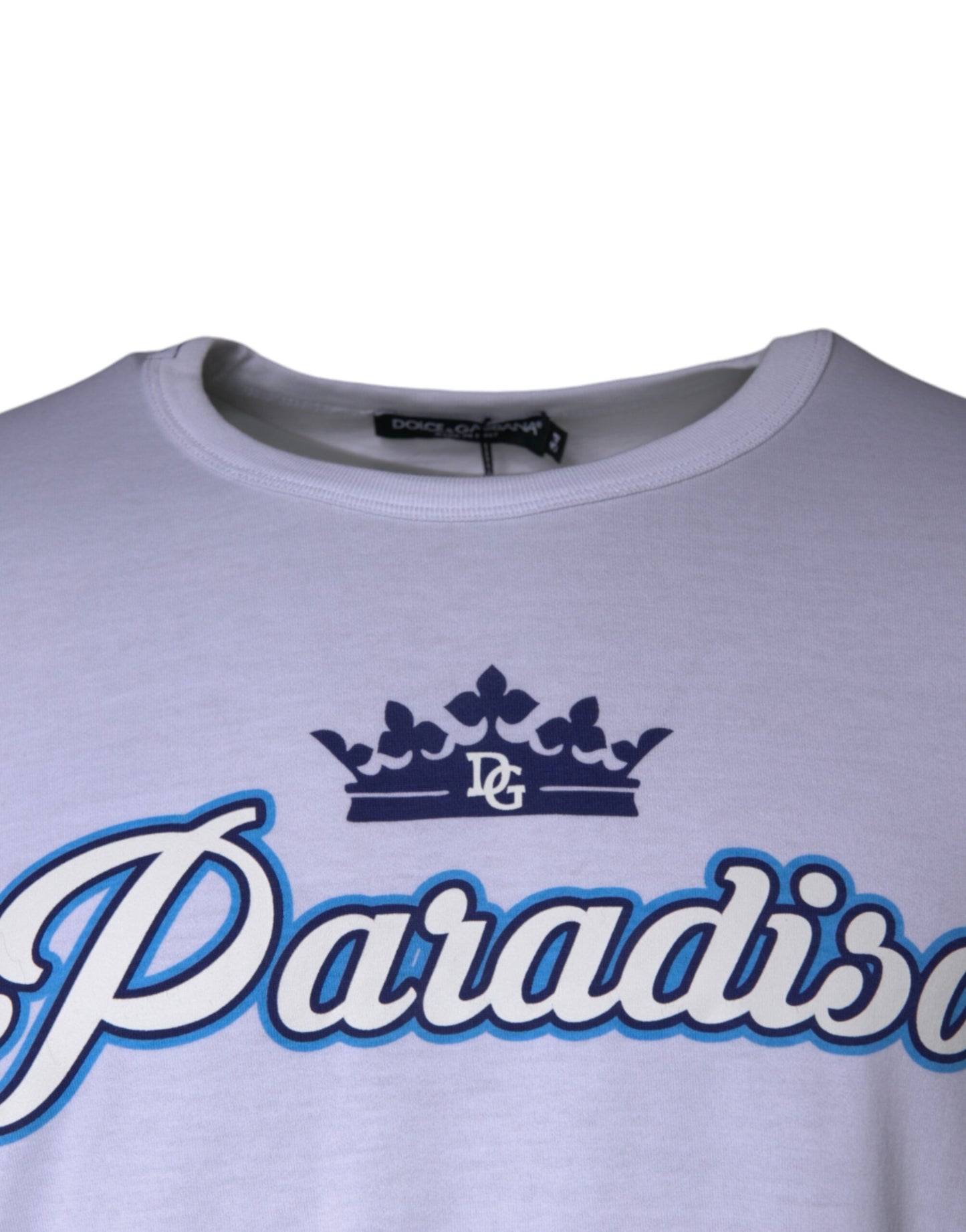 Camiseta de algodón blanca de manga corta Paradiso