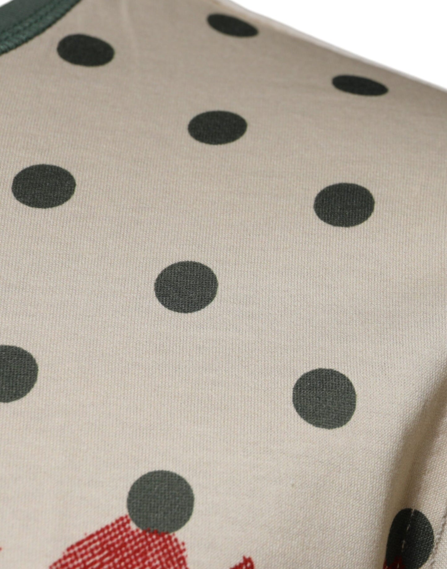 Camiseta de algodón con estampado gráfico de lunares en beige