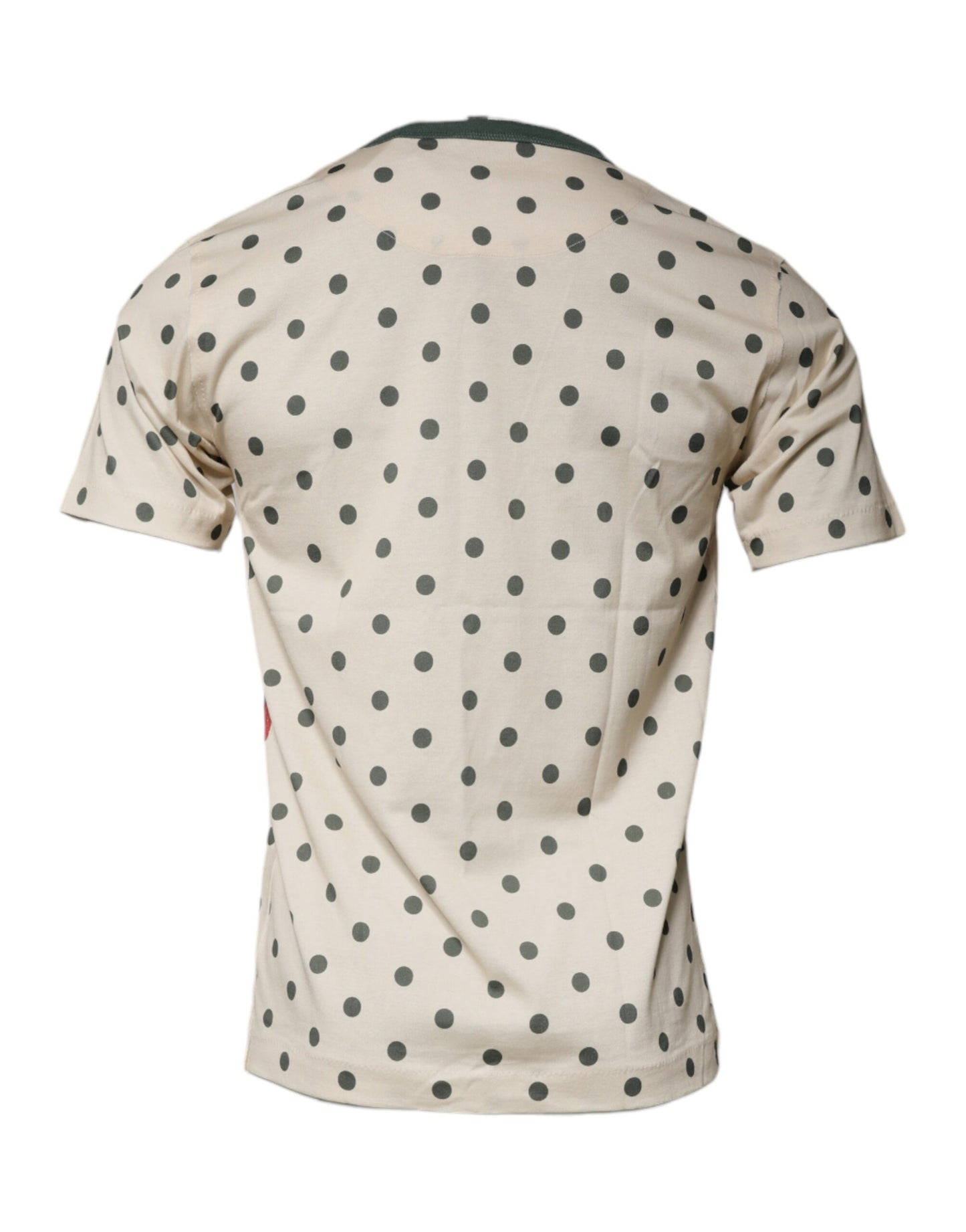 Camiseta de algodón con estampado gráfico de lunares en beige