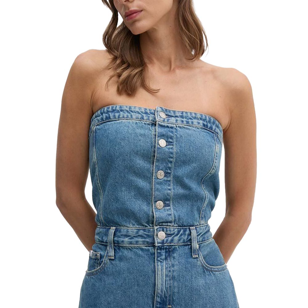 Vestido de algodón azul