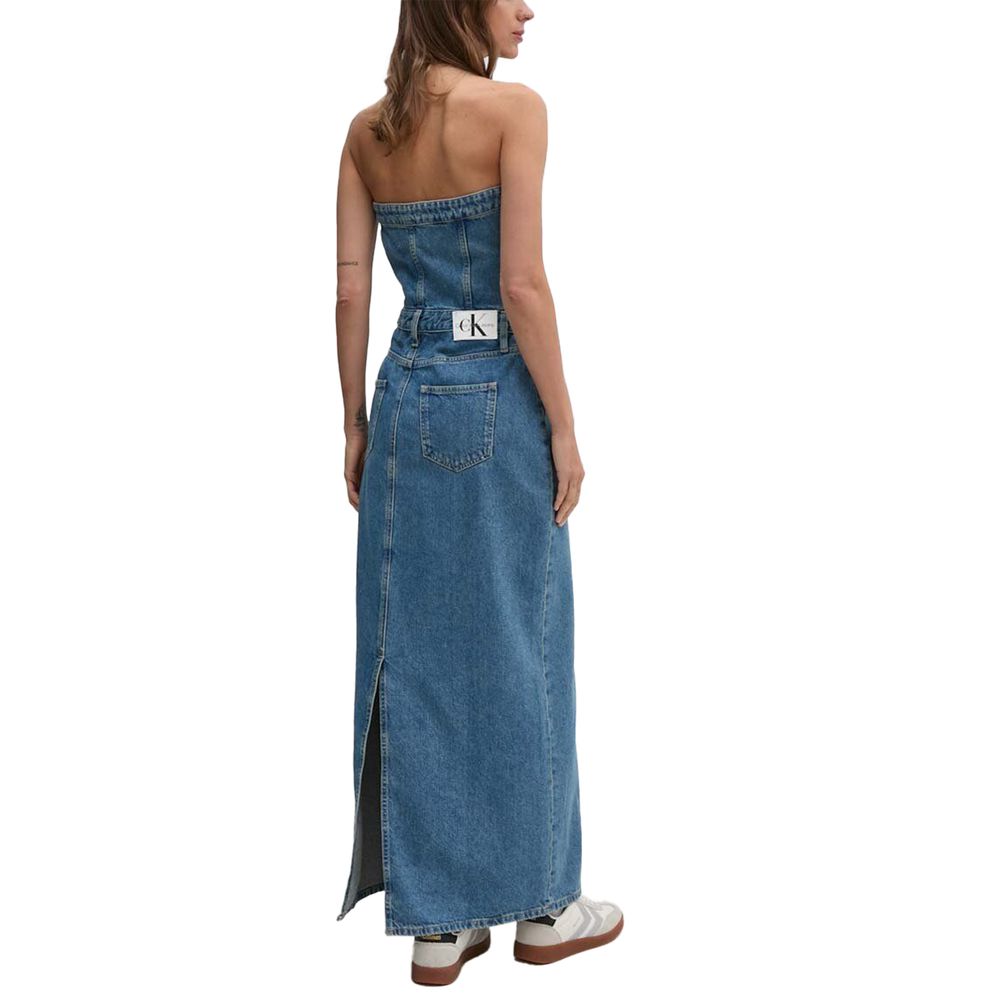 Vestido de algodón azul