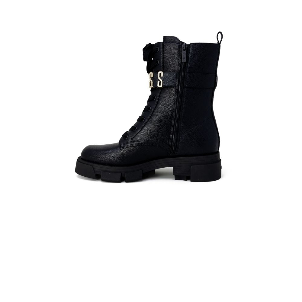 Bota de cuero negra