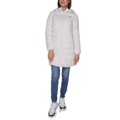 Chaquetas y abrigos de poliéster blanco