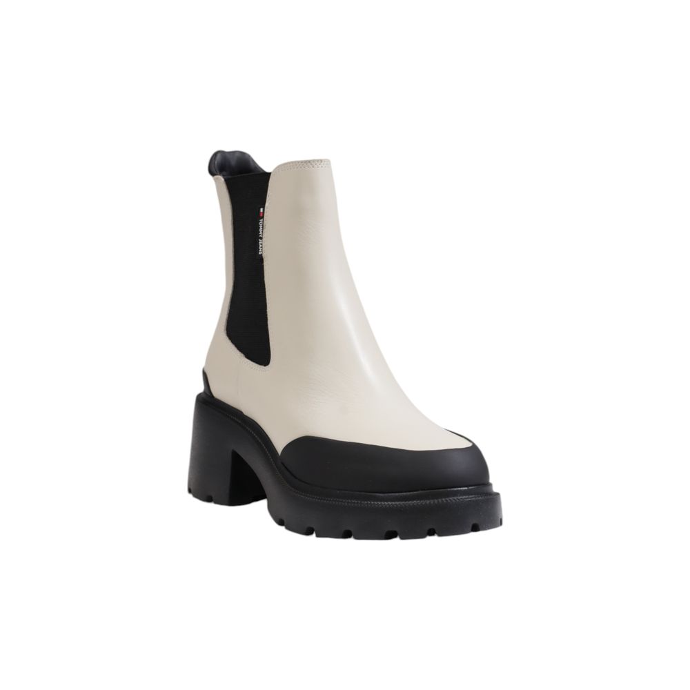 Beige Leather Ankle