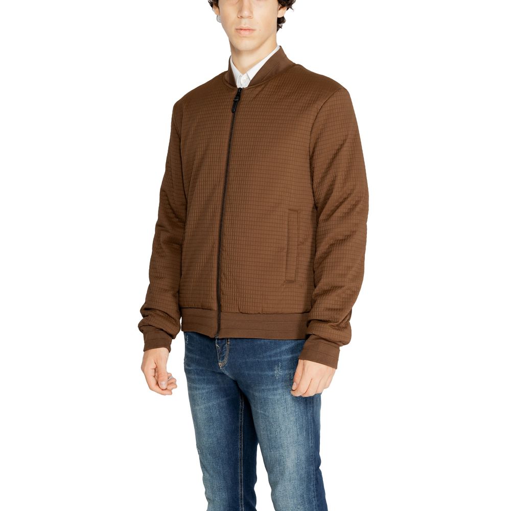 Brown Polyester Jackets & Coat