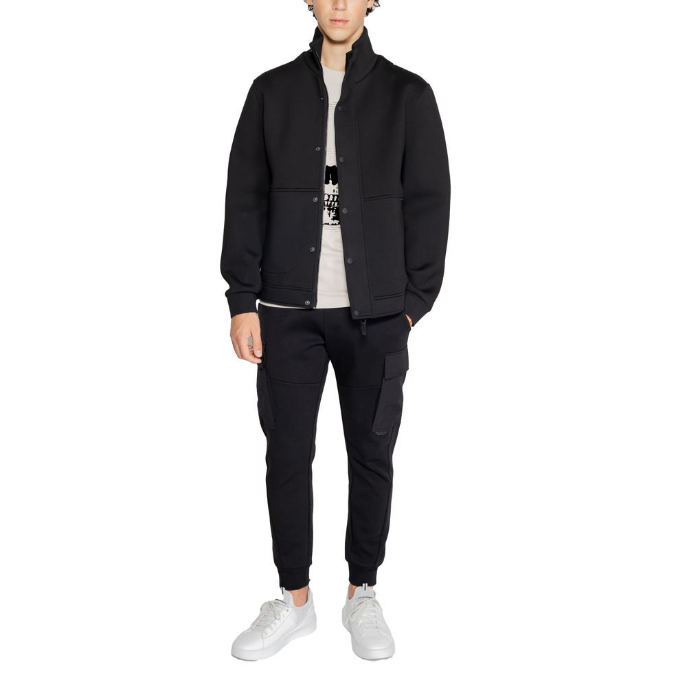 Black Polyester Jackets & Coat