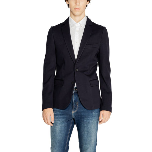 Traje de viscosa azul