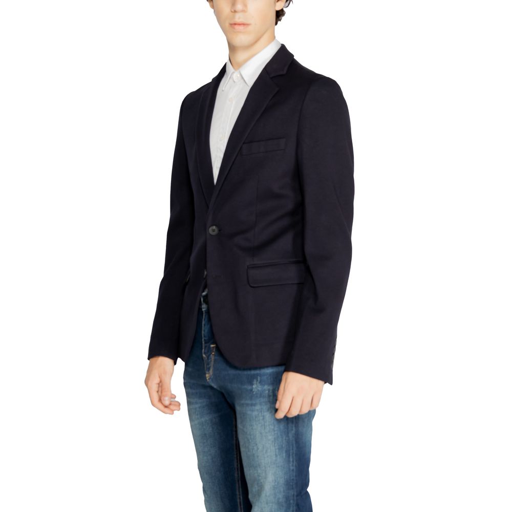 Traje de viscosa azul