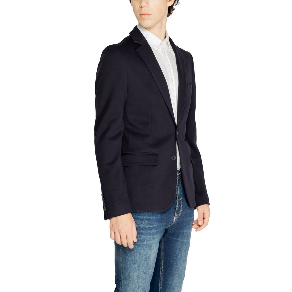 Traje de viscosa azul
