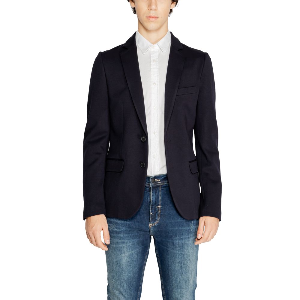 Traje de viscosa azul