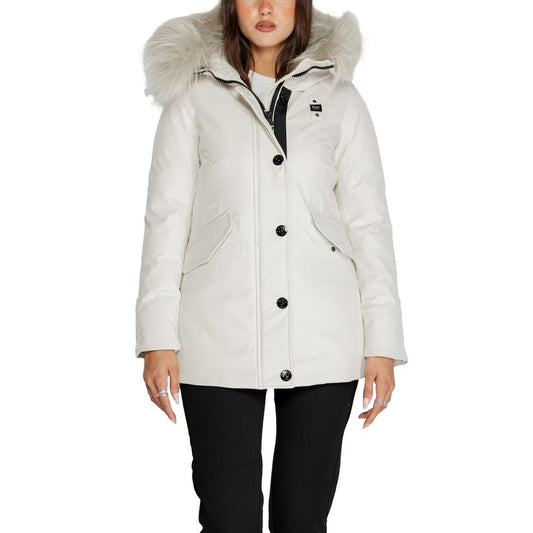 Chaquetas y abrigos de poliéster blanco