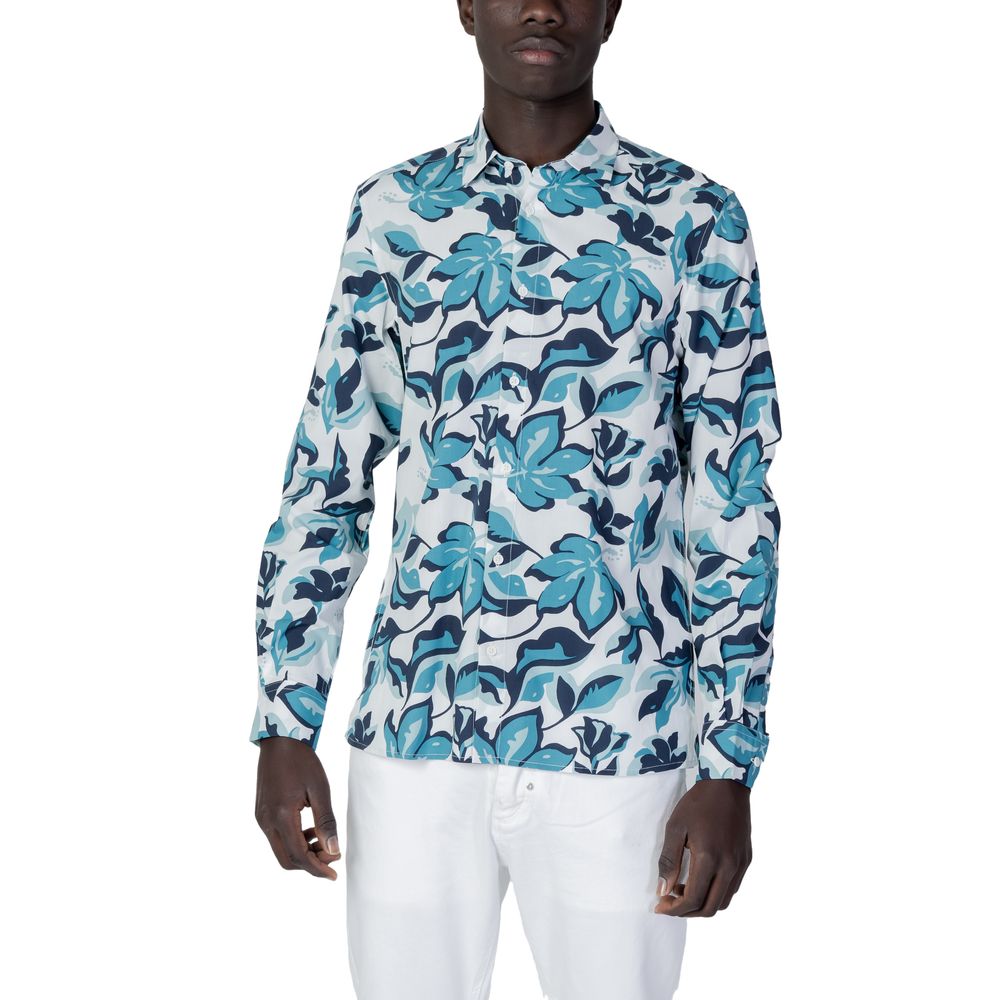 Camisa de viscosa azul