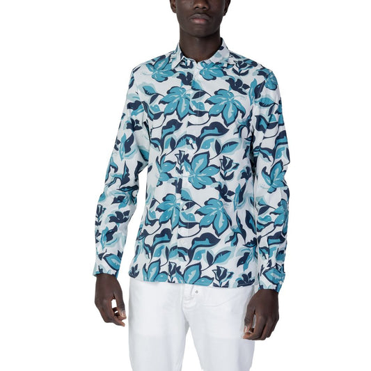 Camisa de viscosa azul