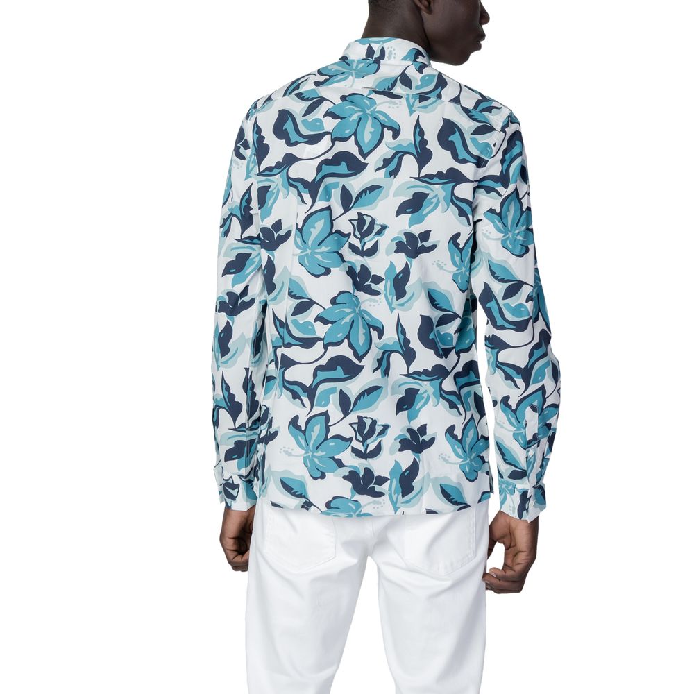 Camisa de viscosa azul