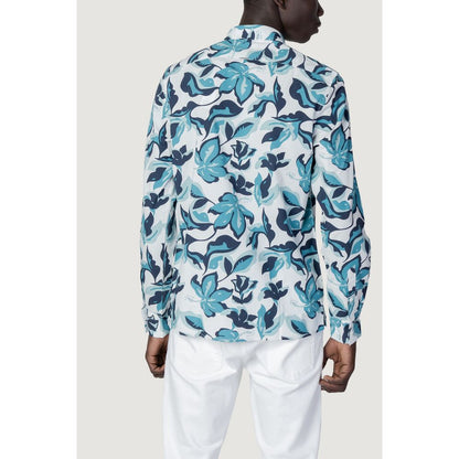 Camisa de viscosa azul