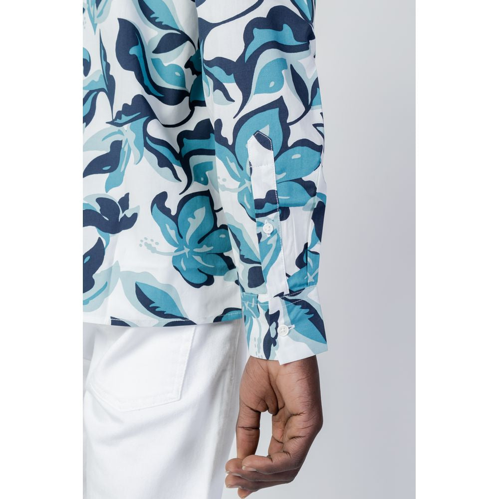 Camisa de viscosa azul