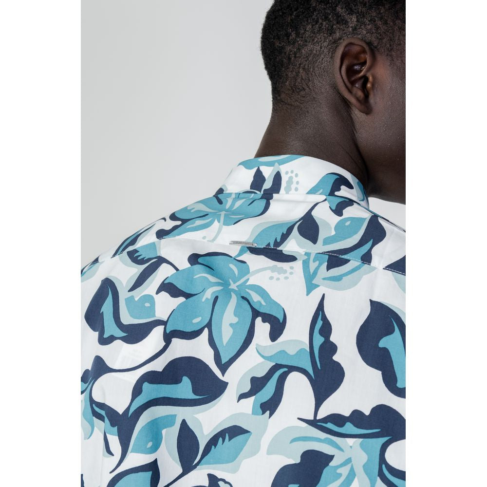 Camisa de viscosa azul