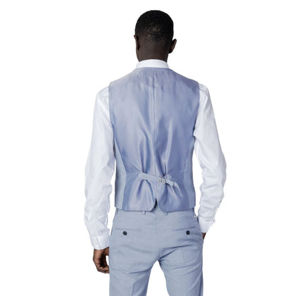 Blue Polyester Waistcoat