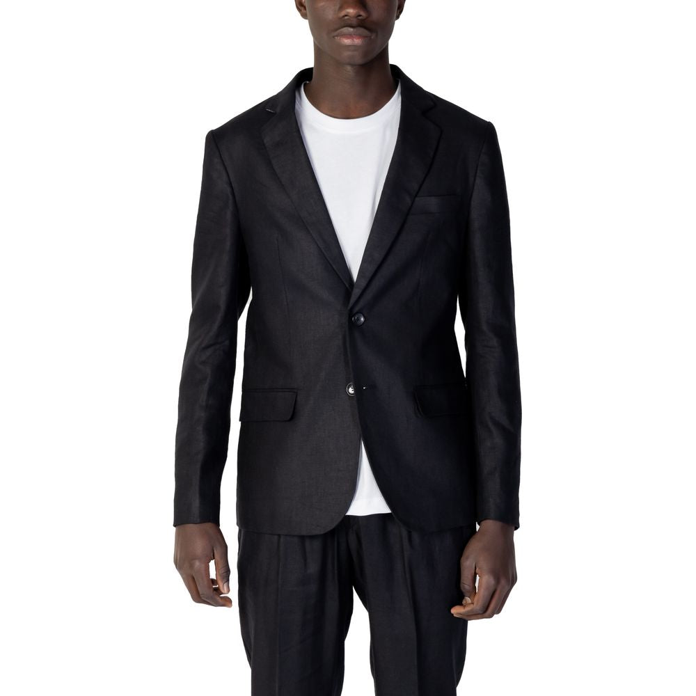 Traje de lino negro