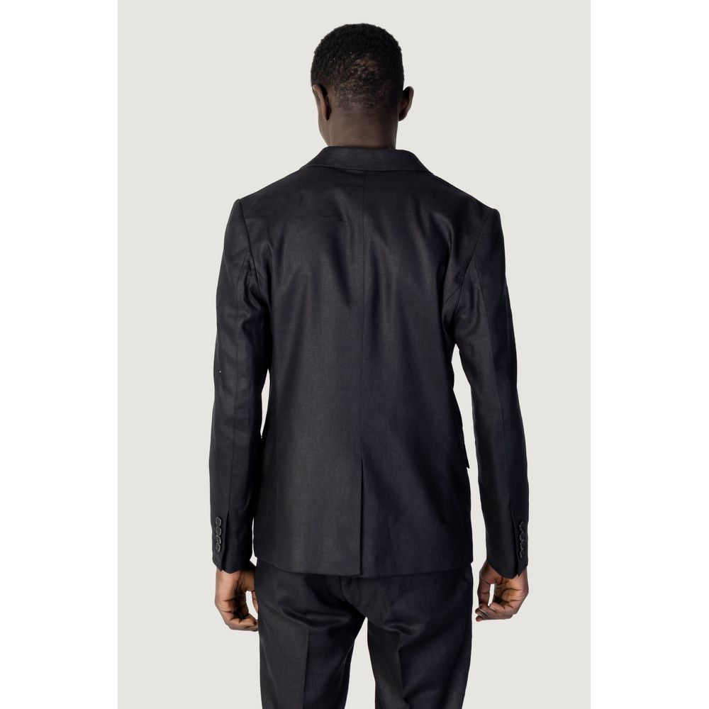 Traje de lino negro