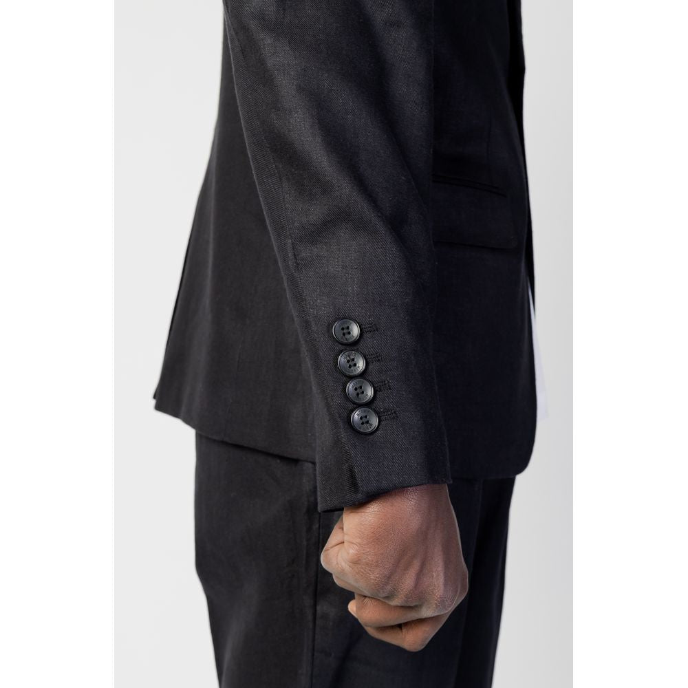 Traje de lino negro