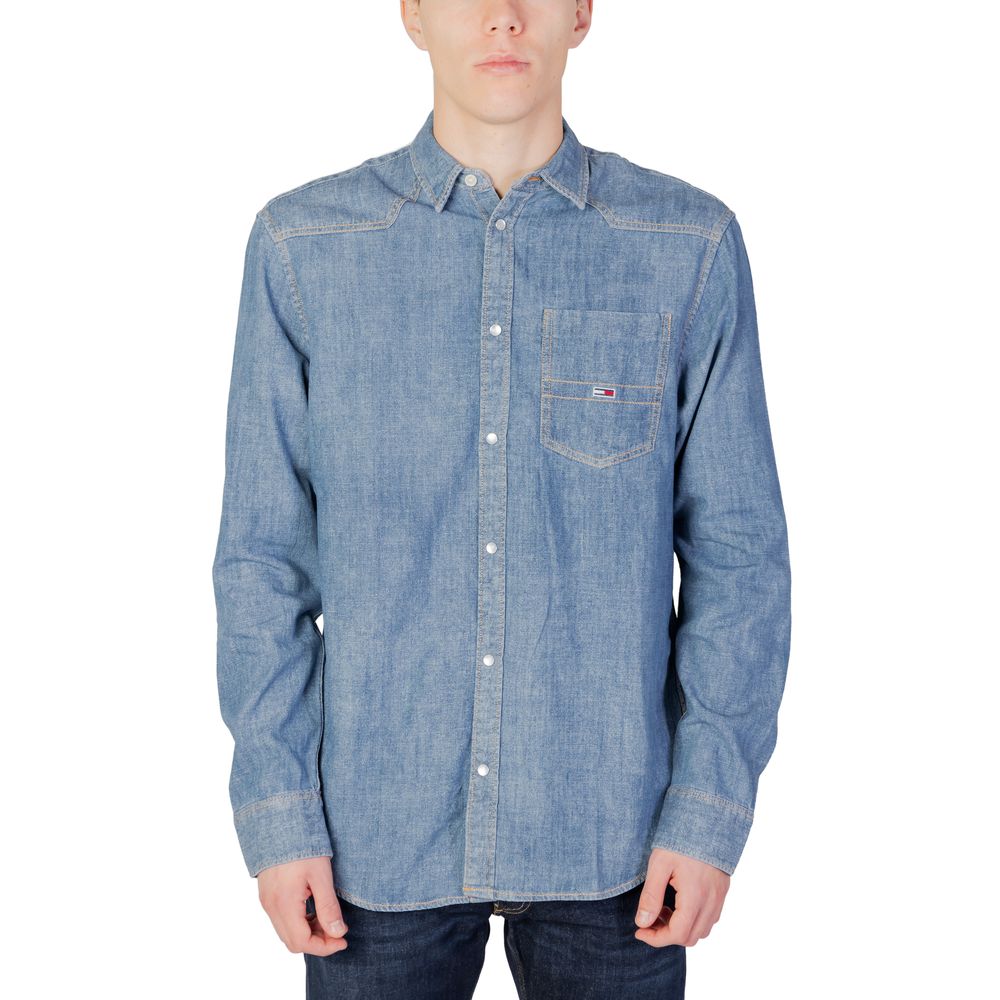 Camisa de algodón azul