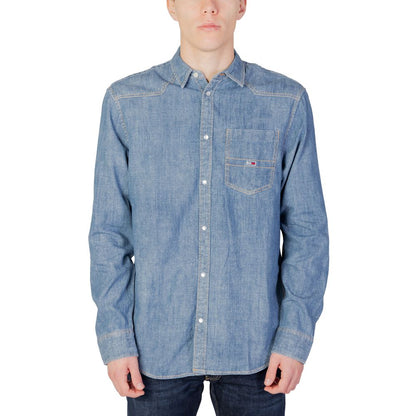 Camisa de algodón azul