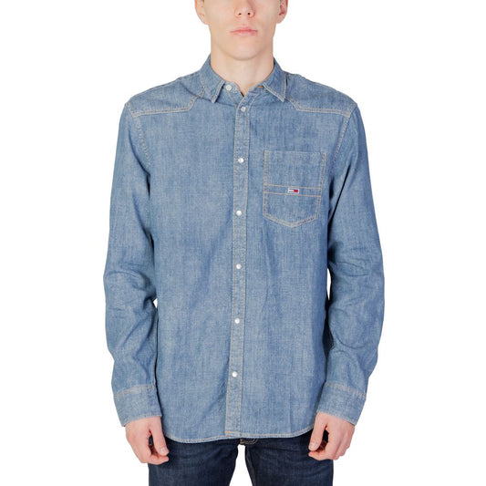 Camisa de algodón azul