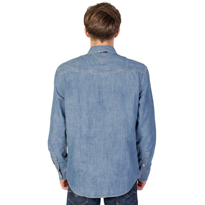 Camisa de algodón azul