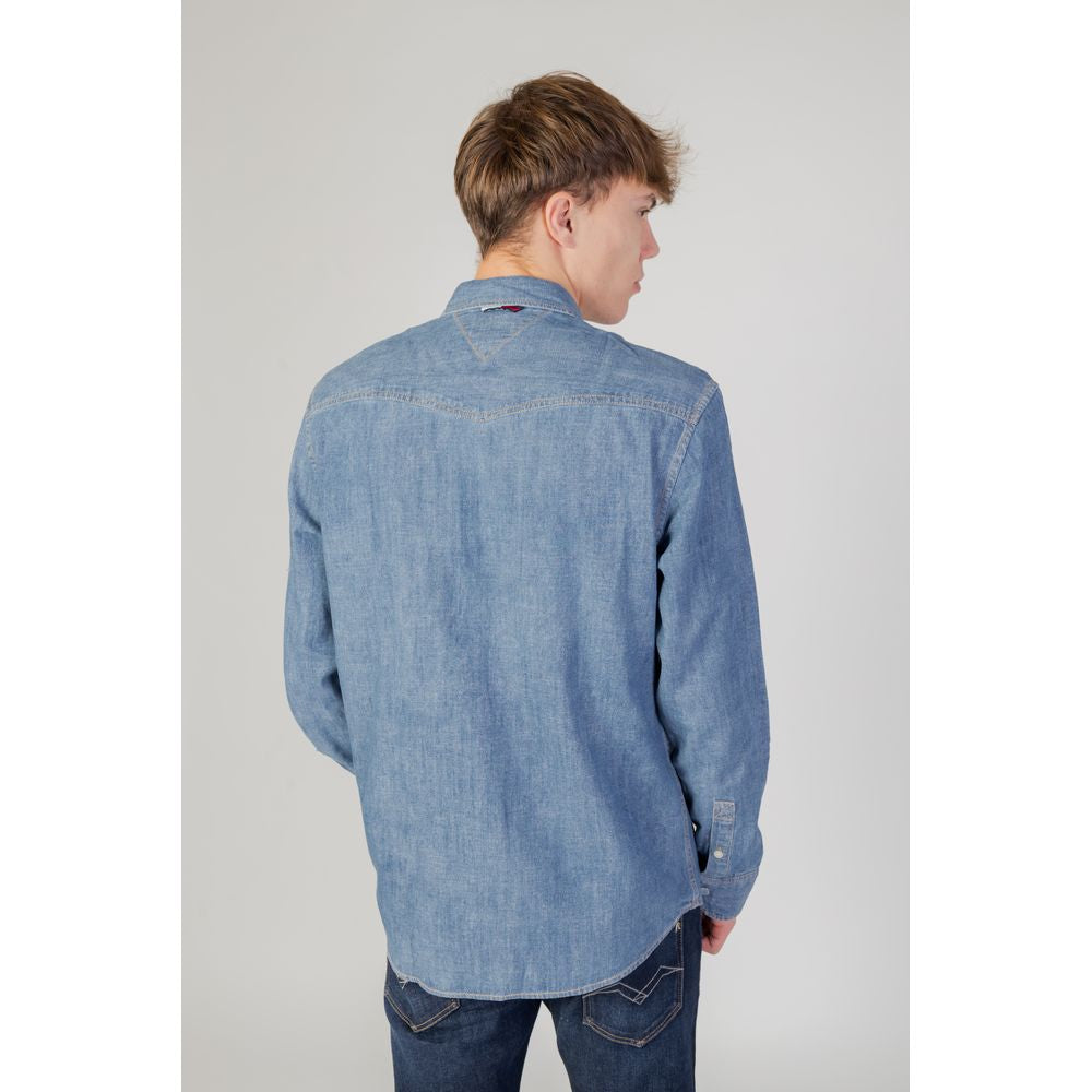 Camisa de algodón azul