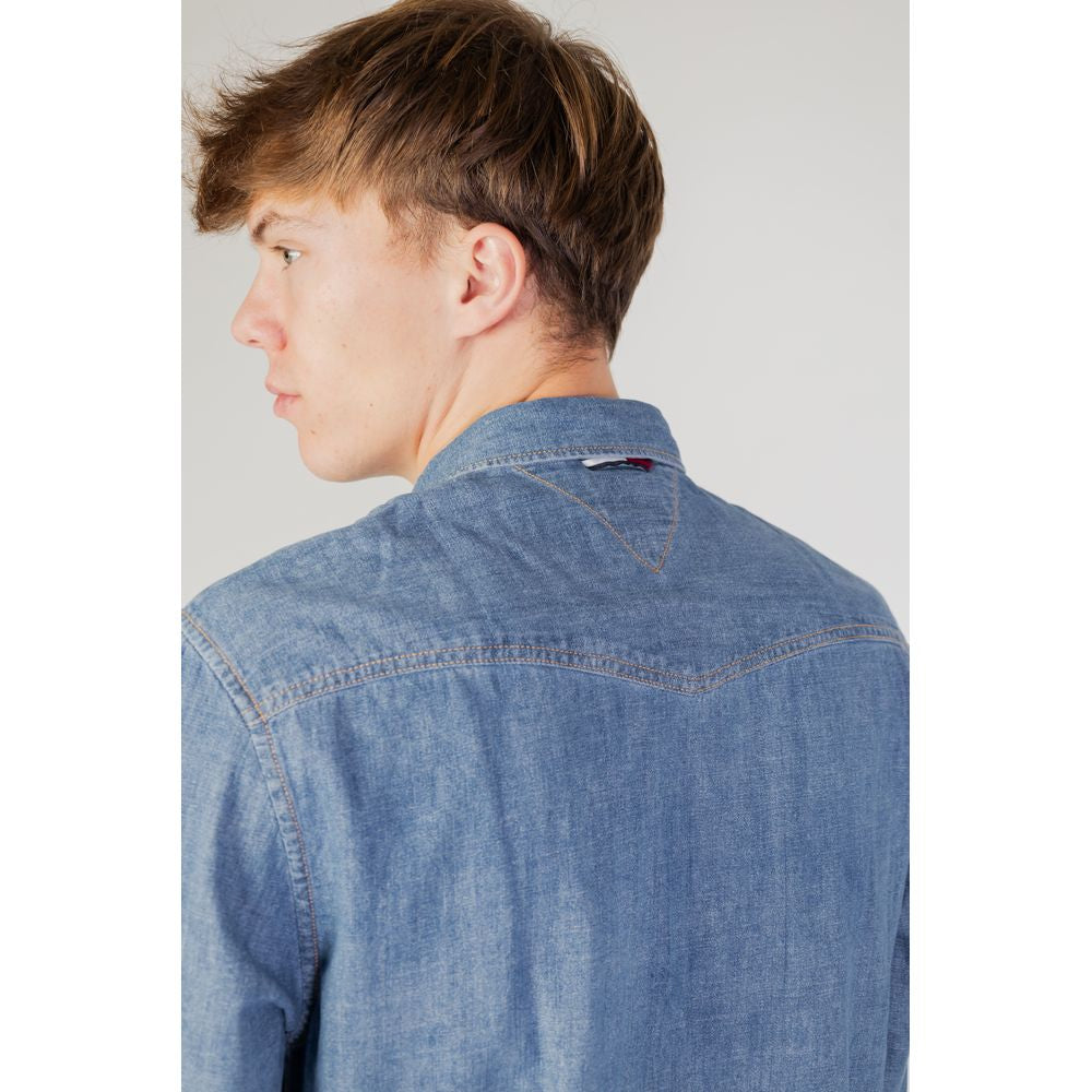 Camisa de algodón azul