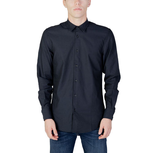 Camisa de algodón azul