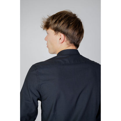 Camisa de algodón azul