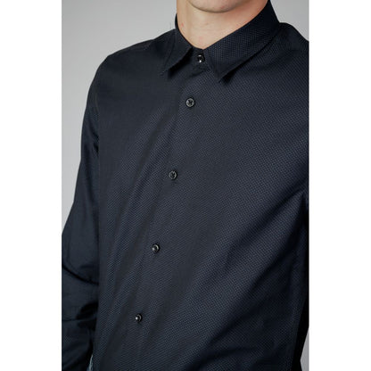 Camisa de algodón azul