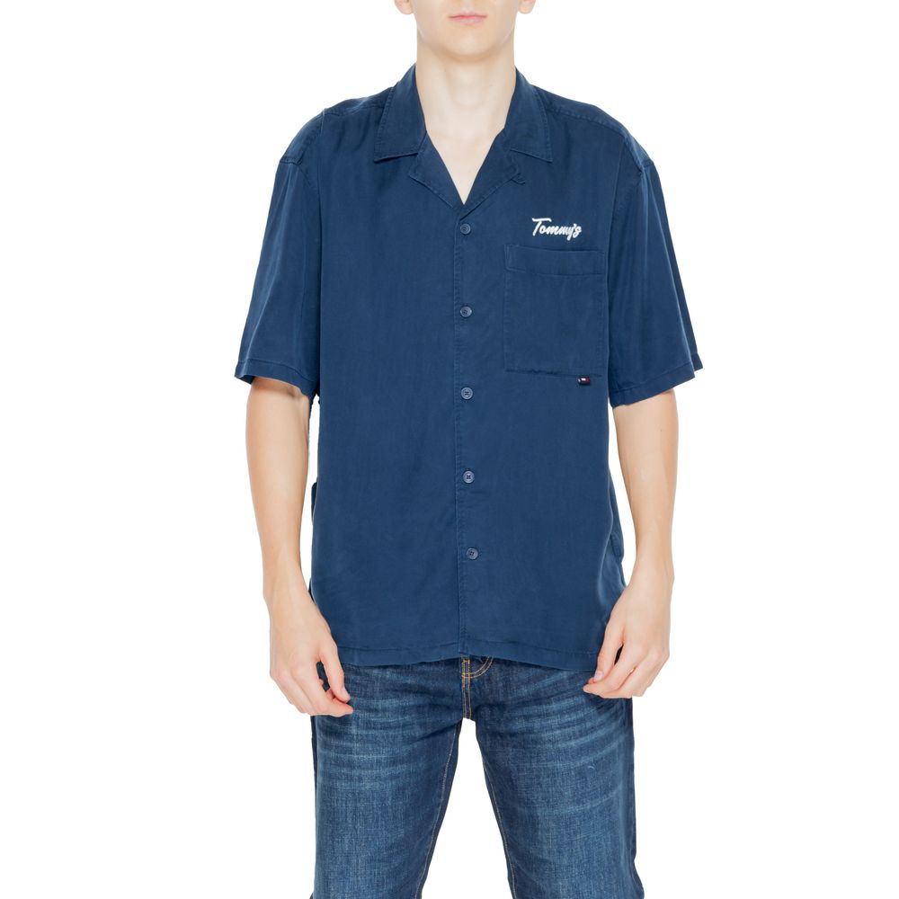Camisa de lyocell azul
