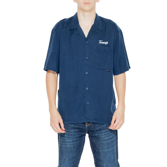 Camisa de lyocell azul