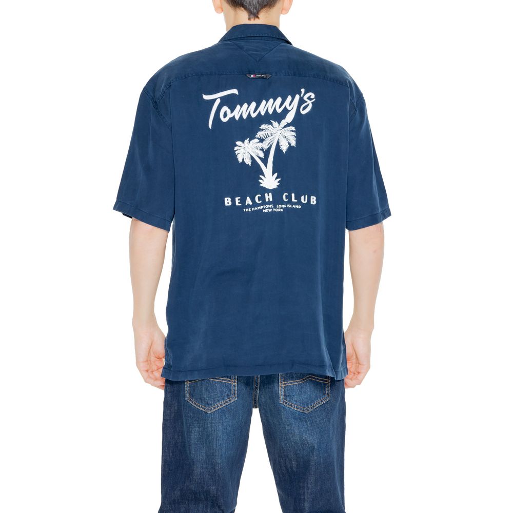 Camisa de lyocell azul